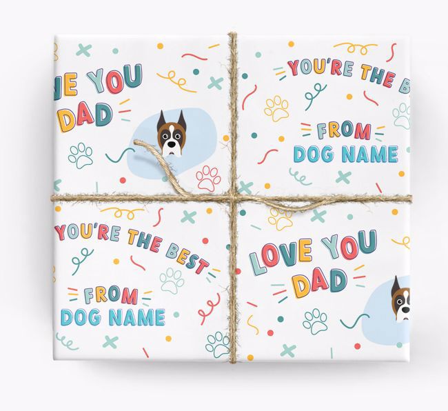 Love You Dad: Personalized {breedFullName} Wrapping Paper